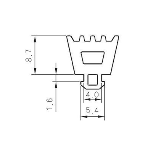 Reformative PVC Curtain Wall Rubber H333A 